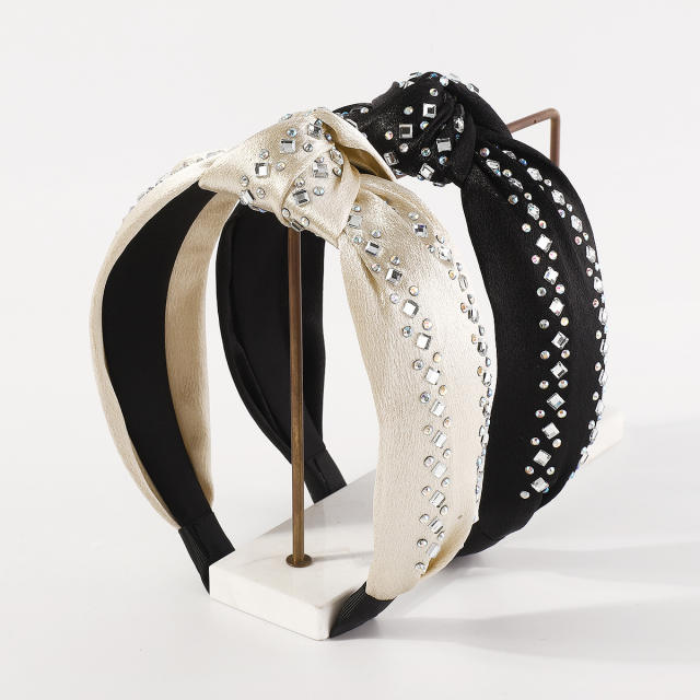 Luxury rhinestone setting knotted headband