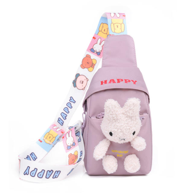 Fashionable cute fluffy rabbit sling bag