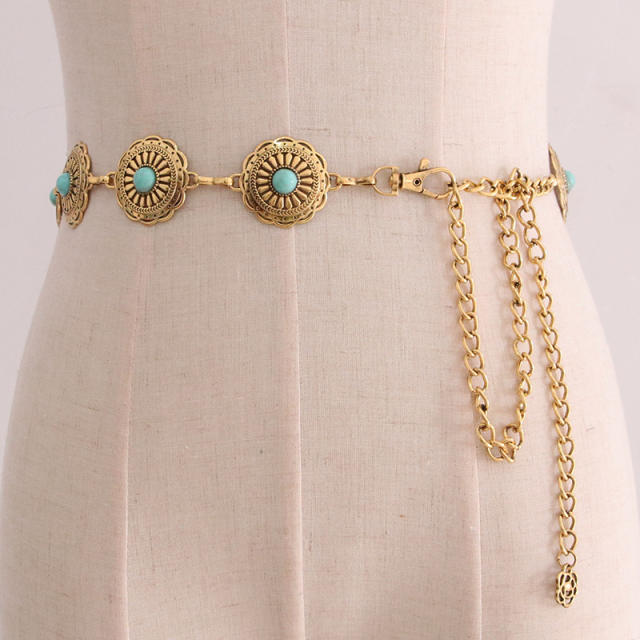 Vintage metal chain belt