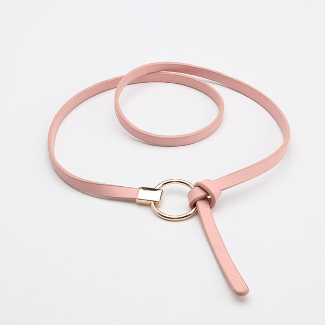 Korean fashion spring candy color skinny knot belt