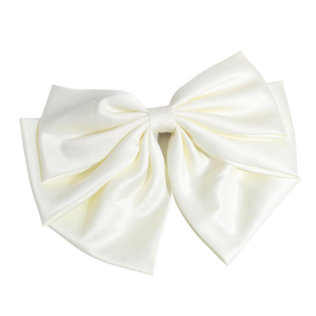 Elegant satin bow french barrette hair clips