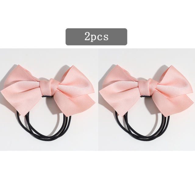 Korean fashion satin bow hair ties 2pcs set