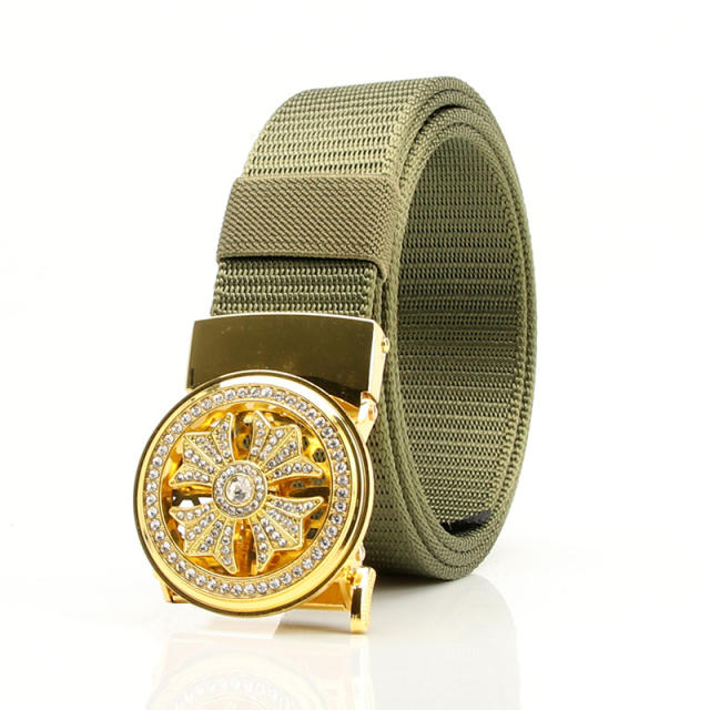 Canvas metal buckle denim belt for men