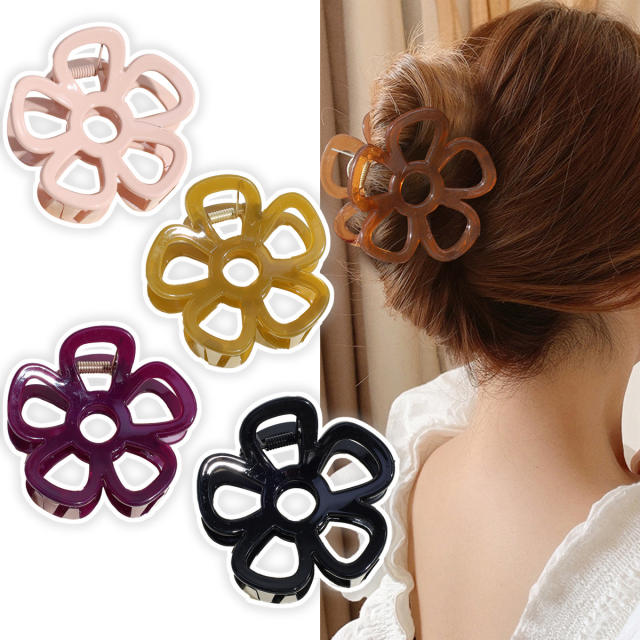 Hot sale hollow flower shape hair claw clips