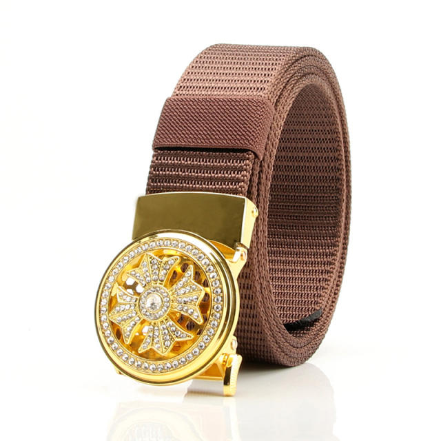 Canvas metal buckle denim belt for men