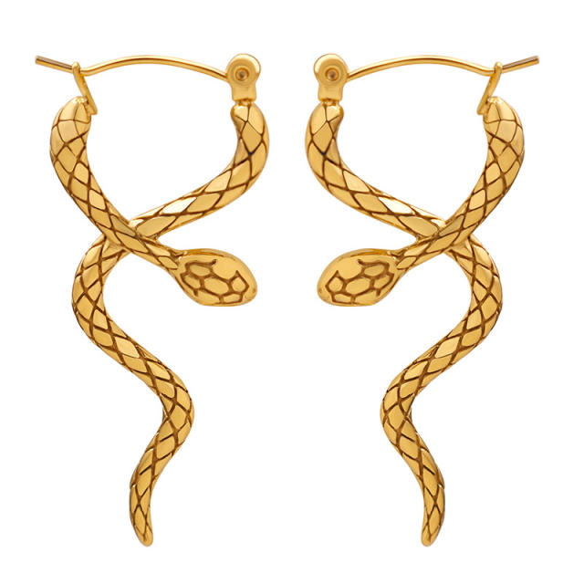 Occident fashion snake stainless steel earrings