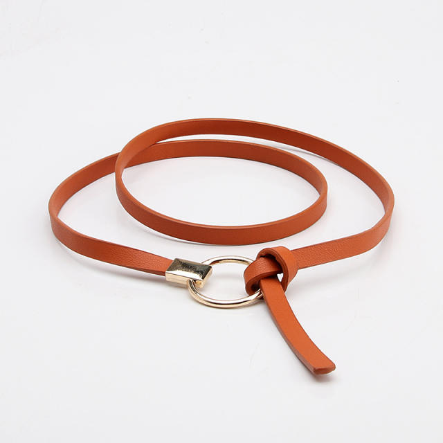 Korean fashion spring candy color skinny knot belt