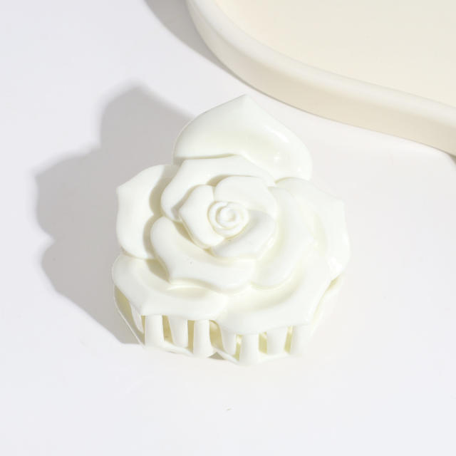 Spring summer sweet rose flower hair claw clips