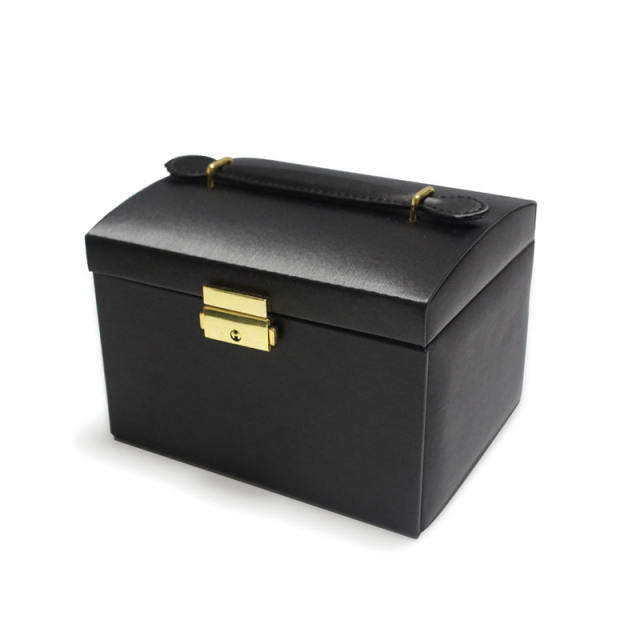 PU leather handle jewelry box