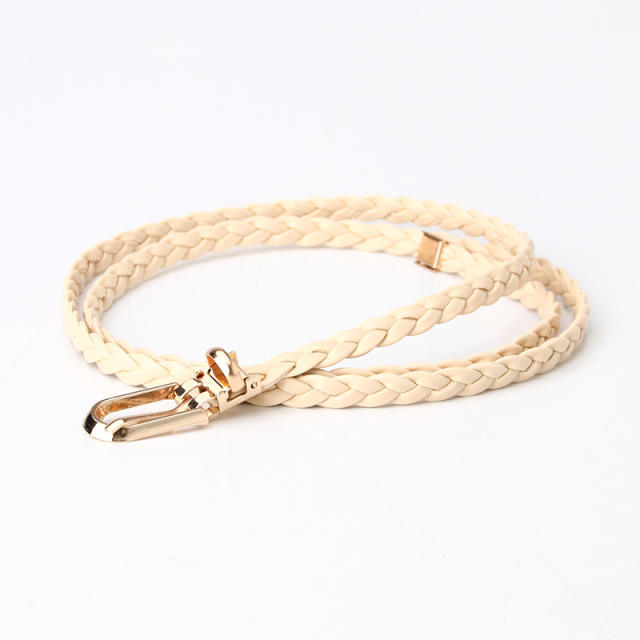 Korean fashion summer candy color braid skinny knot belt