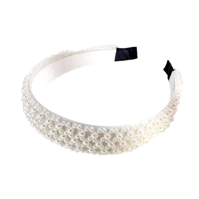 Baroque pearl beads wide headband