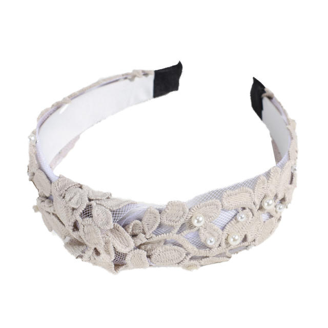 Hot sale pearl bead knotted headband