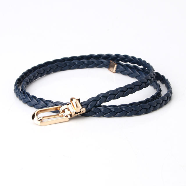 Korean fashion summer candy color braid skinny knot belt