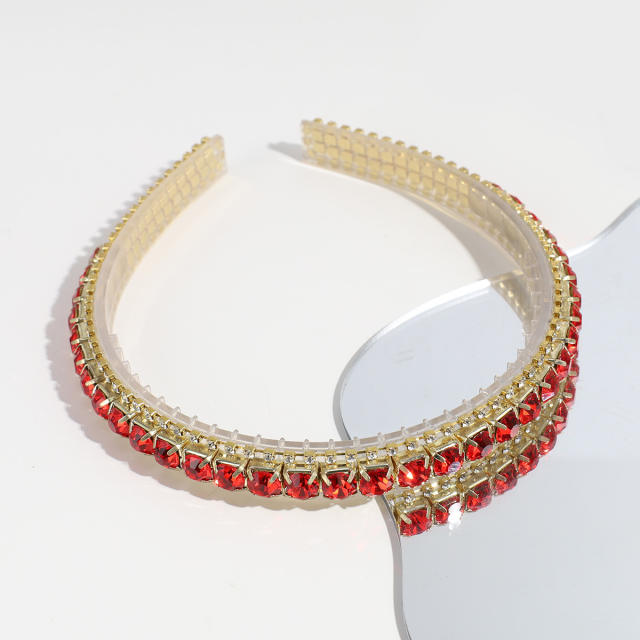 Baroque color glass crystal statement headband