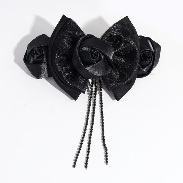 Korean fashion rose flower fabric french barrette hair clips