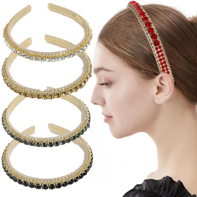 Baroque color glass crystal statement headband