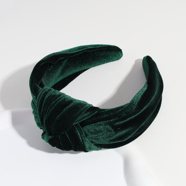 Winter design plain velvet knotted headband