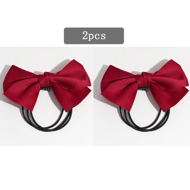 Korean fashion satin bow hair ties 2pcs set