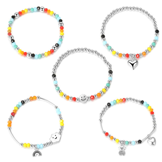 Cute rainbow bead bracelet