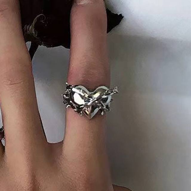 INS trend easy match heart adjustable rings