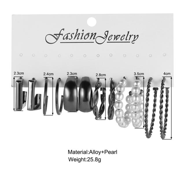 Creative silver color earring set