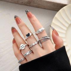 Vintage silver color stackable rings