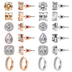 Amazon hot sale chic rhinestone studs earrings