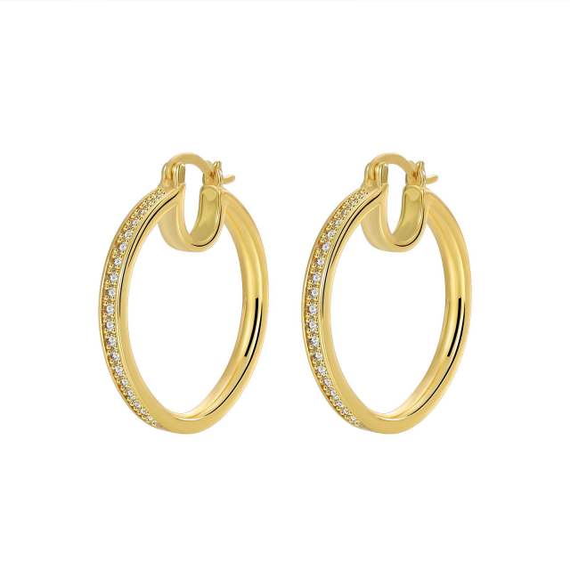 Unique gold plated copper hoop earrings