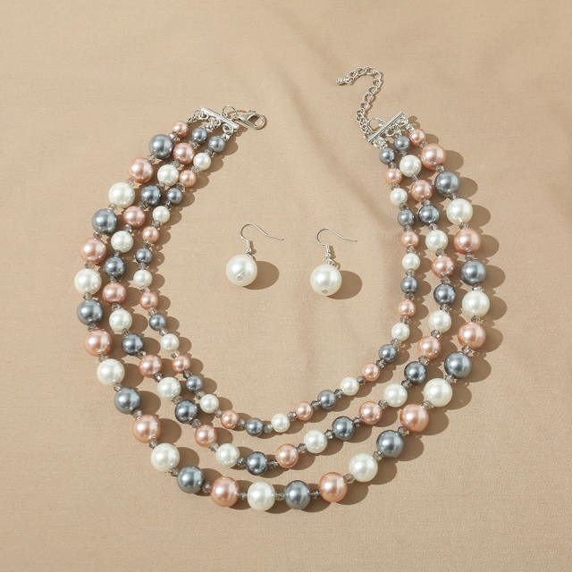 Creative imitation pearl bead jewelry set