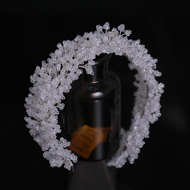 Luxury handmade crystal beads wedding headband