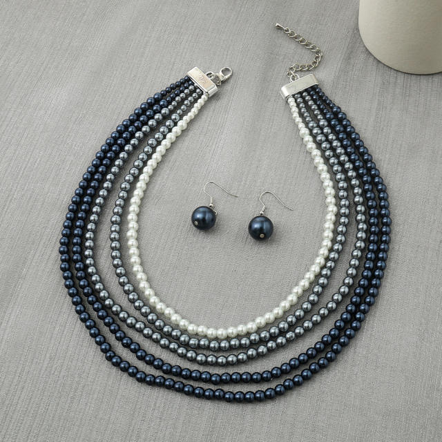 Creative imitation pearl layer jewelry set