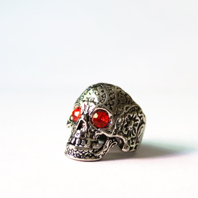 Punk trend skull head rings for men