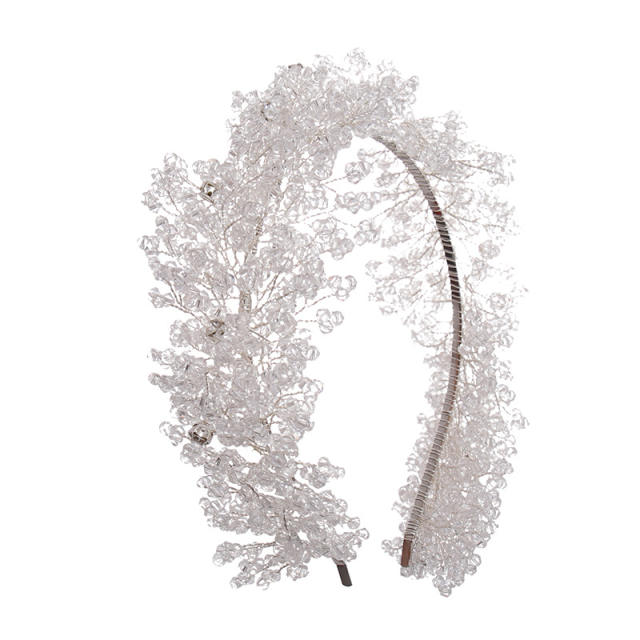 Luxury handmade crystal beads wedding headband