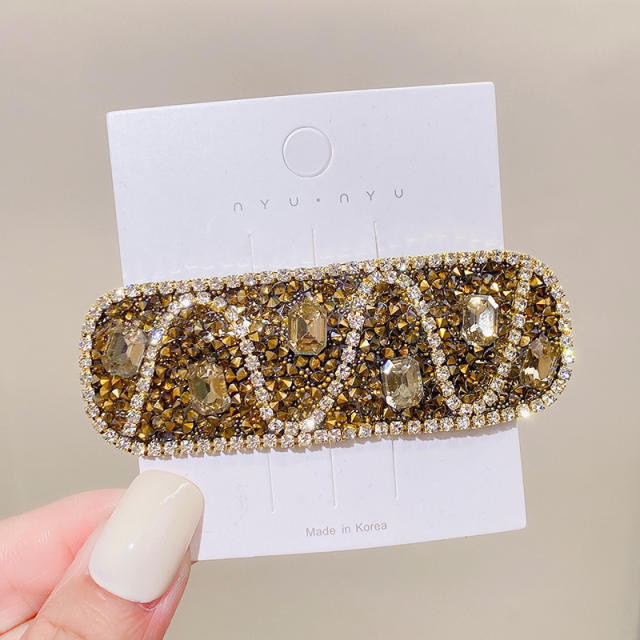 Korean fashion luxury rhinestone snap hair clips