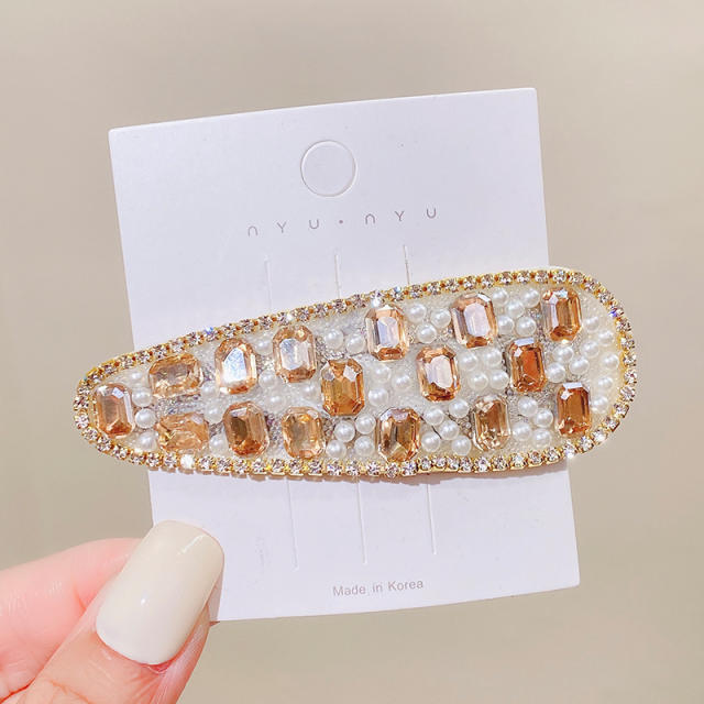 Korean fashion luxury rhinestone snap hair clips