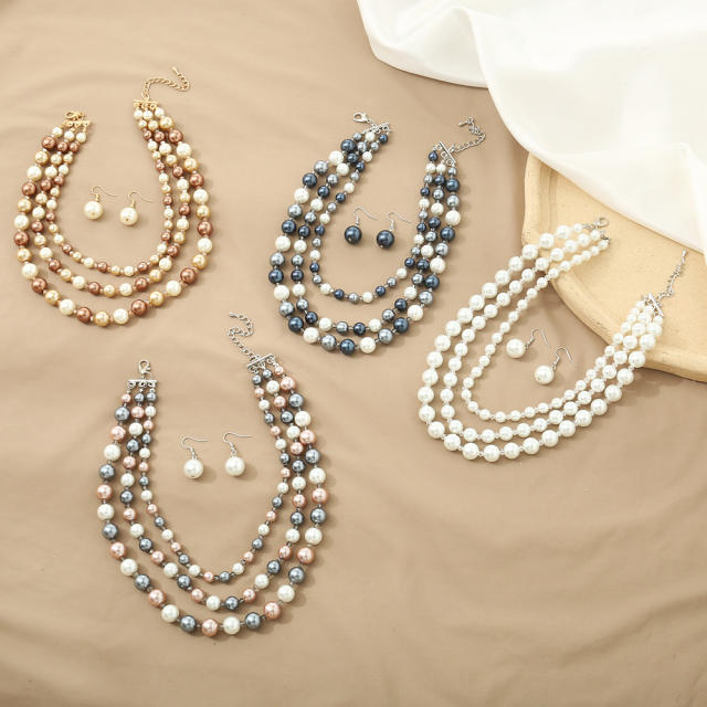 Creative imitation pearl bead jewelry set