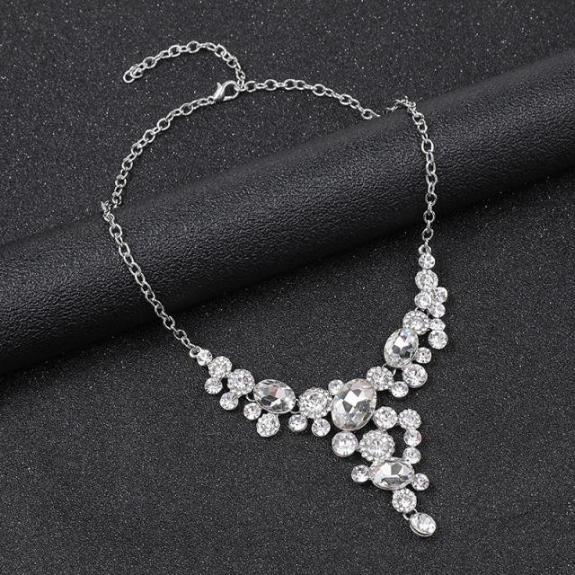 Luxury glass crystal statement alloy jewelry set