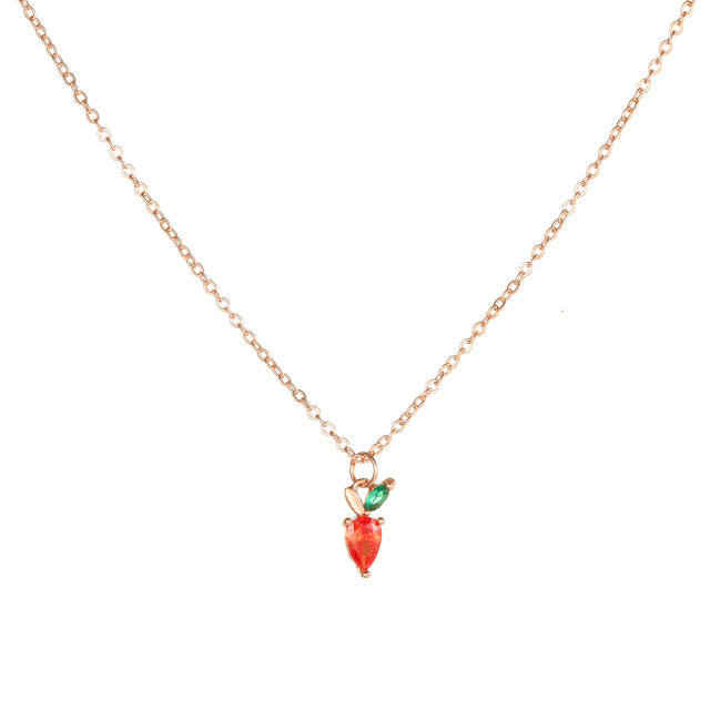 INS design cute carrot copper pendant necklace
