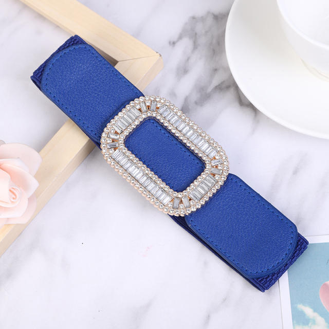 Rhinestone buckle women dress corset belt