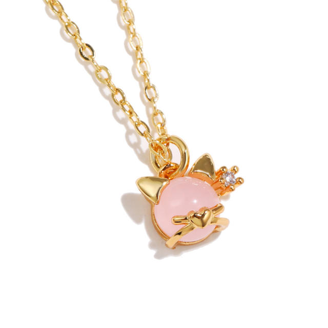 18K copper material cute animal series pendant necklace