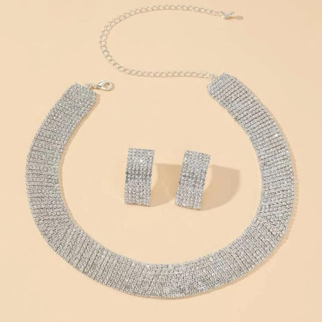 Luxury diamond choker earring set