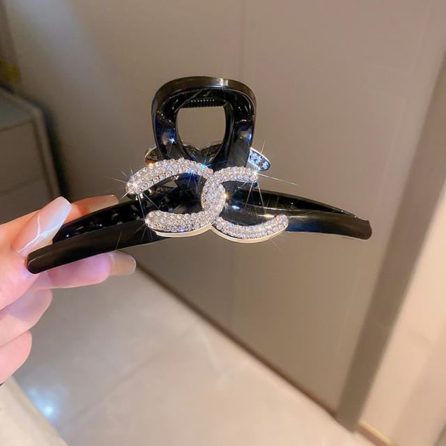 Korean fashion rhinestone plastic hair claw clips
