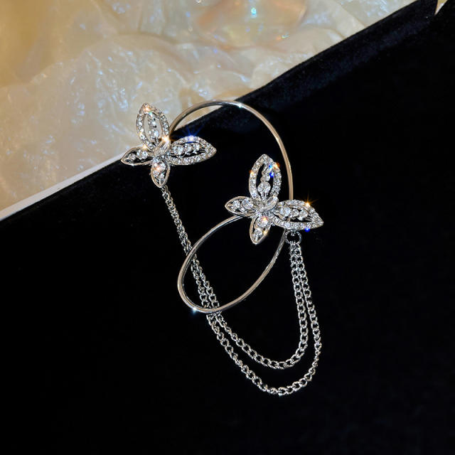 Elegant diamond butterfly tulip ear wrap(1pcs price)