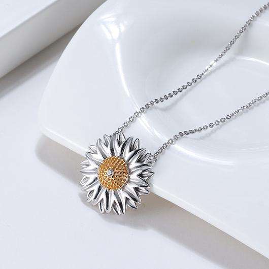 925 sterling silver daisy flower necklace