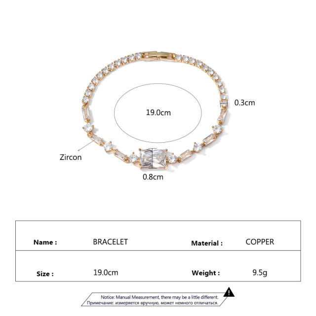 Super shiny cubic zircon diamond bracelet