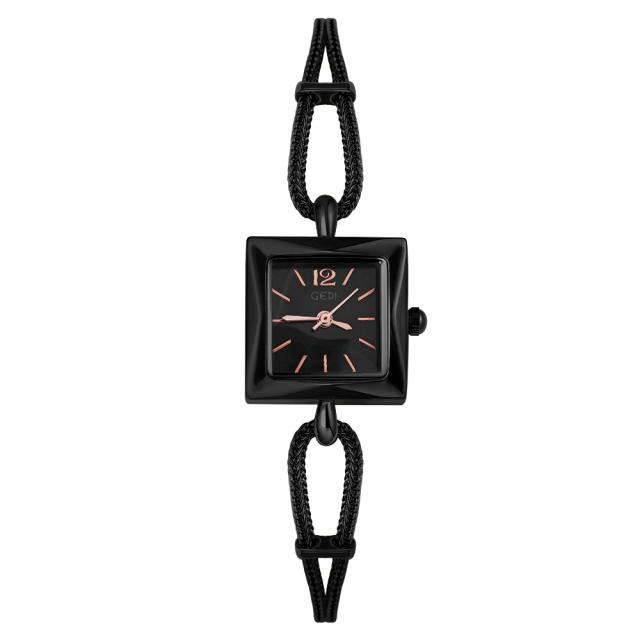 Concise square design chain band women watch