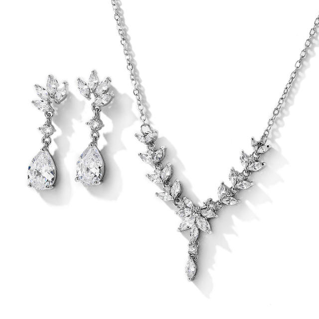 AAA cubic zircon diamond necklace set