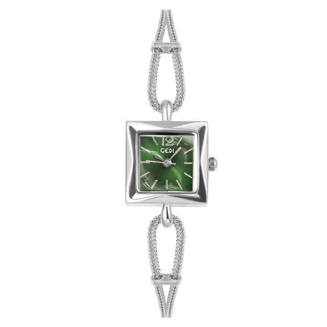 Concise square design chain band women watch