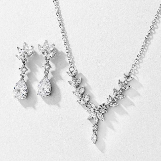 AAA cubic zircon diamond necklace set