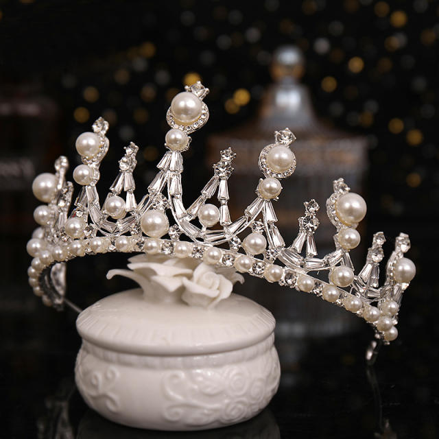 Korean fashion diamond pearl 18 birthday princess crown